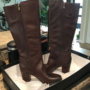 Naturalizer Chocolate 10-1/2 Leather Knee High Boots like new.. $50